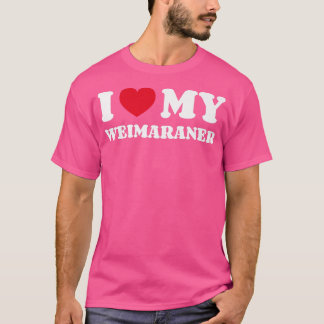 Ich Liebe mein Weimaraner Hundebesitzer Herz  T-Shirt