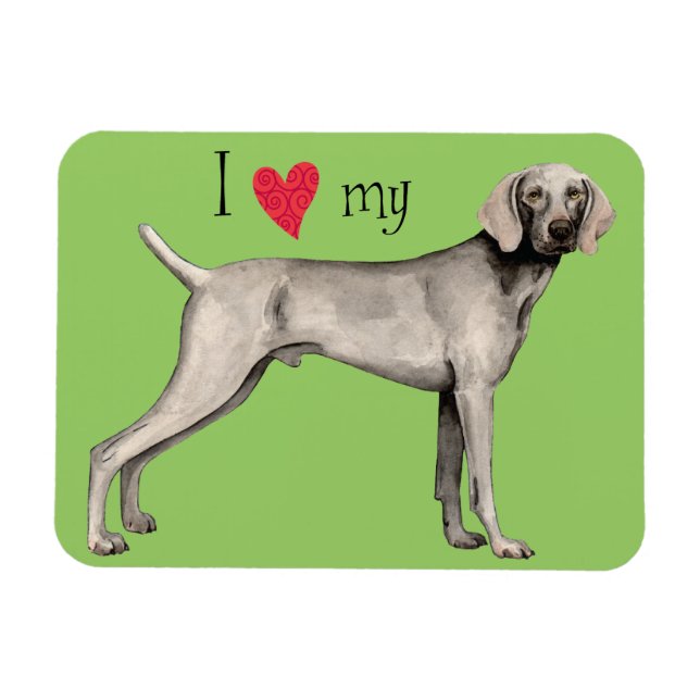 Ich Liebe mein Weimaraner Magnet (Horizontal)