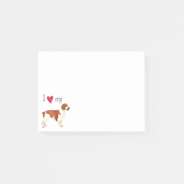 Ich Liebe mein Welsh Springer Spaniel Post-it Klebezettel (Vorderseite)