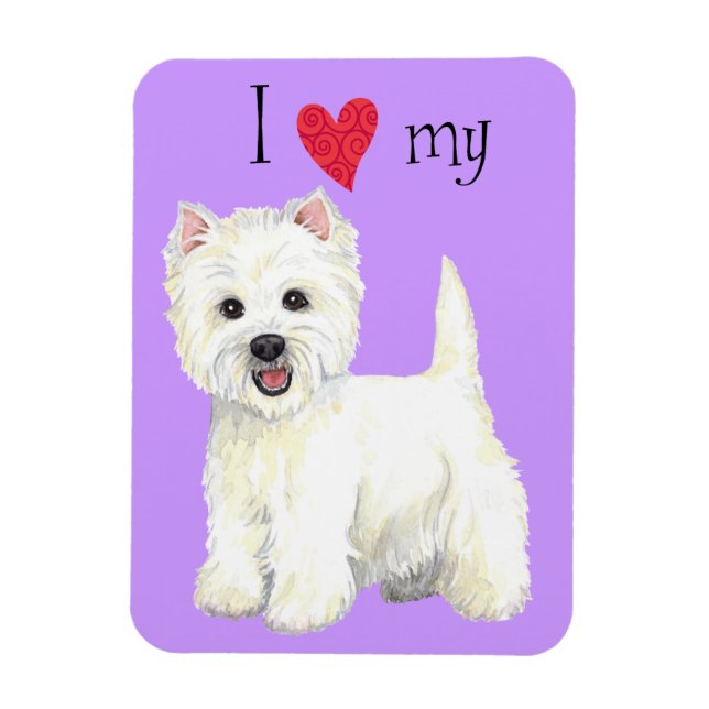 Ich Liebe mein Westie Magnet (Vertikal)