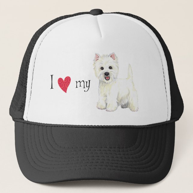 Ich Liebe mein Westie Truckerkappe (Vorderseite)