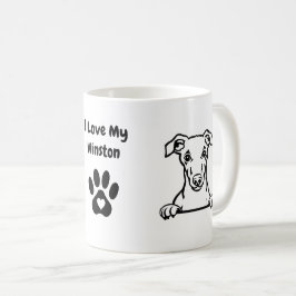 Ich Liebe mein WHIPPET-Dogenname Paw Print Kaffeetasse