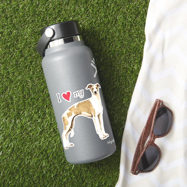 Ich Liebe mein Whippet Vinyl Sticker (HydroFlask Insitu)