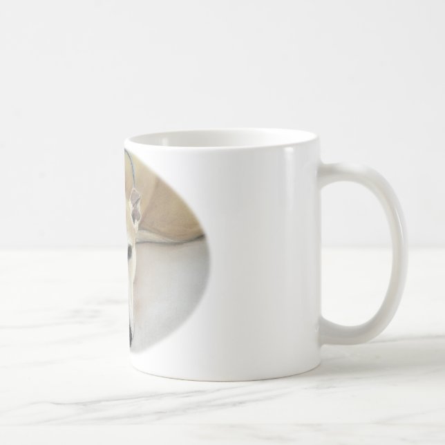 "Ich Liebe mein Windhund-" Hundekunst-Pastell Kaffeetasse (Rechts)