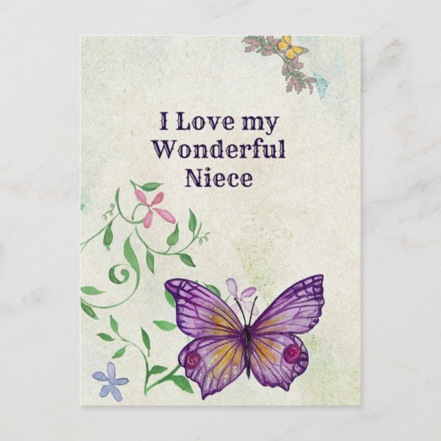 Ich Liebe mein wunderbares Nichte Postkarte (Vorderseite)