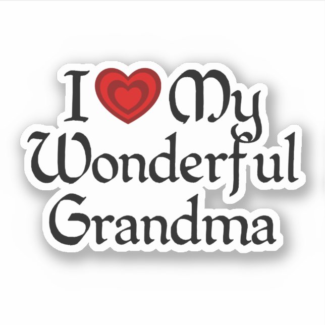Ich Liebe mein wunderbares Oma Aufkleber (Vorderseite)