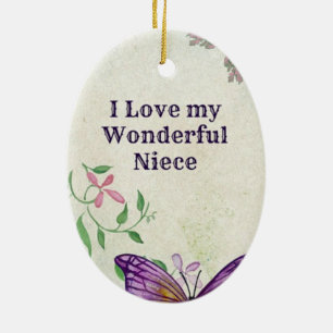 Ich Liebe mein wunderschönes Niece Keramikornament
