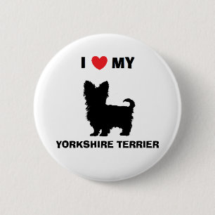 "Ich Liebe mein Yorkshire-Terrier-" Knopf Button