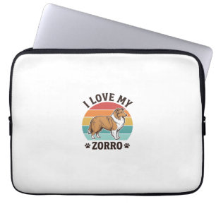 Ich liebe mein Zorro Vintage-Hundeliebhaber-Design Laptopschutzhülle