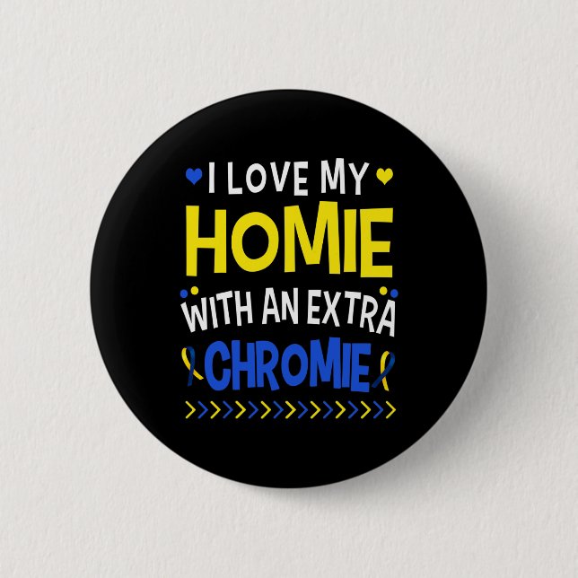 Ich Liebe mein Zuhause mit einer Extra-Chromie-Vat Button (Vorderseite)
