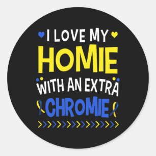 Ich Liebe mein Zuhause mit einer Extra-Chromie-Vat Runder Aufkleber