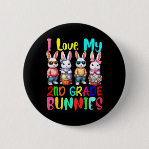 Ich liebe meine 2. Klasse-Hasen-Squad-Osterhasen S Button