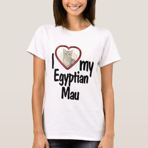 Ich liebe meine ägyptische Mau - süßes Herz Katzen T-Shirt
