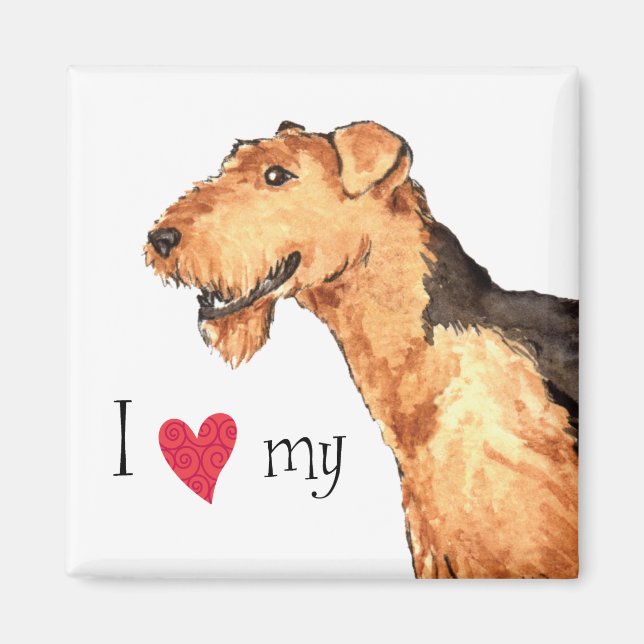 Ich Liebe meine Airedale Magnet (Vorne)