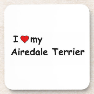 Ich Liebe meine Airedale Terrier Getränkeuntersetzer