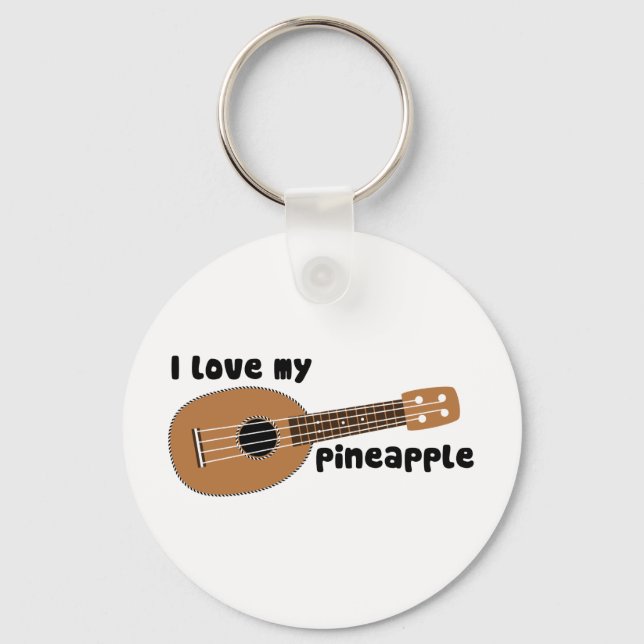 Ich Liebe meine Ananas Ukulele Schlüsselanhänger (Vorderseite)
