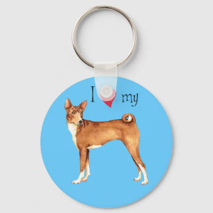 Ich Liebe meine Basenji Schlüsselanhänger
