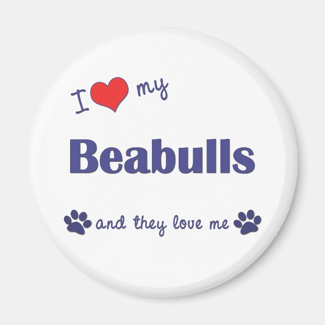 Ich Liebe meine Beabeln (mehrere Hunde) Magnet (Vorne)