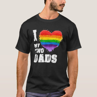 Ich Liebe meine beiden Väter LGBT Gay T-Shirt