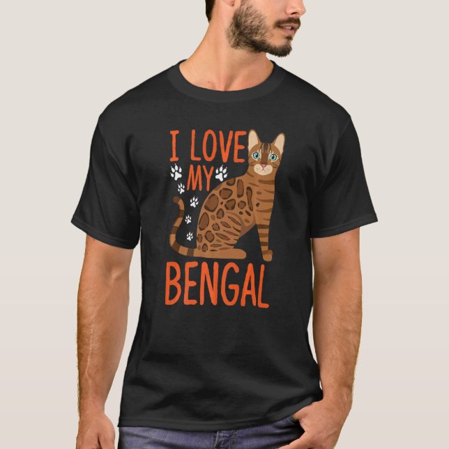 Ich Liebe meine Bengalische Bengalische Katze Kost T-Shirt (Vorderseite)