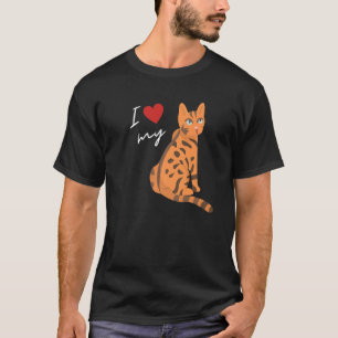 Ich Liebe meine Bengalische Katze für Katze T-Shirt