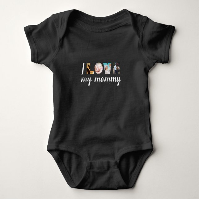 Ich Liebe meine benutzerdefinierten Foto-Mama-Buch Baby Strampler (Vorderseite)