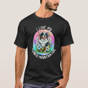 Ich liebe meine Berner Sennenhund-Mama Blumen Welp T-Shirt