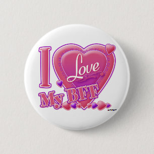 Ich Liebe Meine BESTE FREUNDIN rosa/lila - Herzen Button