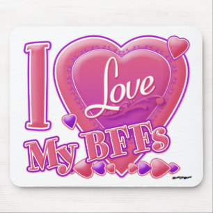 Ich Liebe Meine Beste Freundinnen rosa/lila - Herz Mousepad
