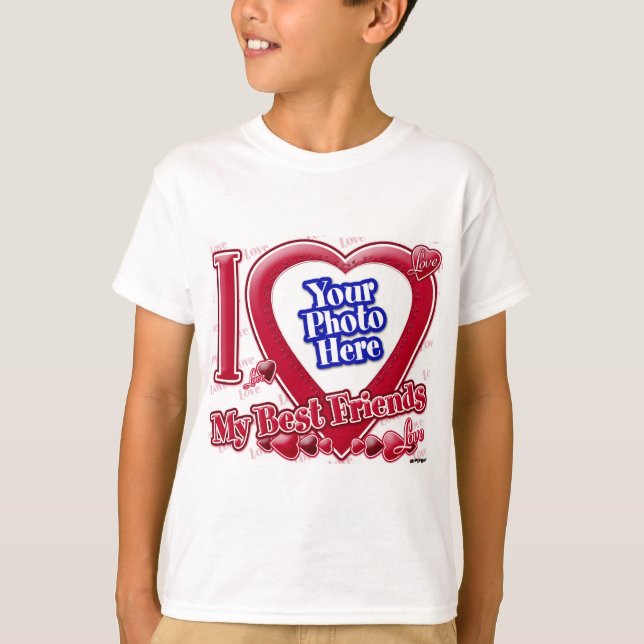 Ich Liebe Meine besten Freunde rotes Herz - Foto T-Shirt (Vorderseite)