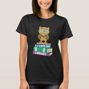 Ich liebe meine Bibliothek Niedliche Eulenleser Bu T-Shirt