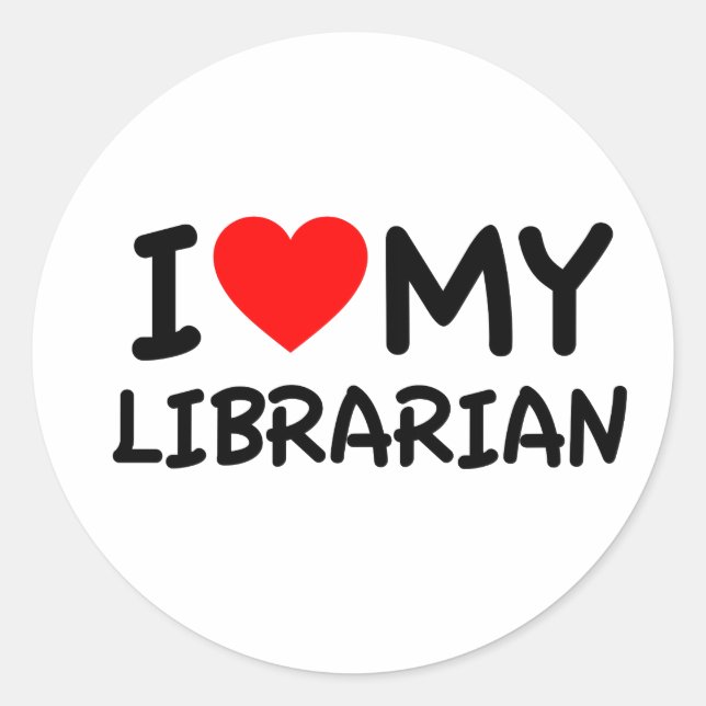 Ich Liebe meine Bibliothek Runder Aufkleber (Vorderseite)