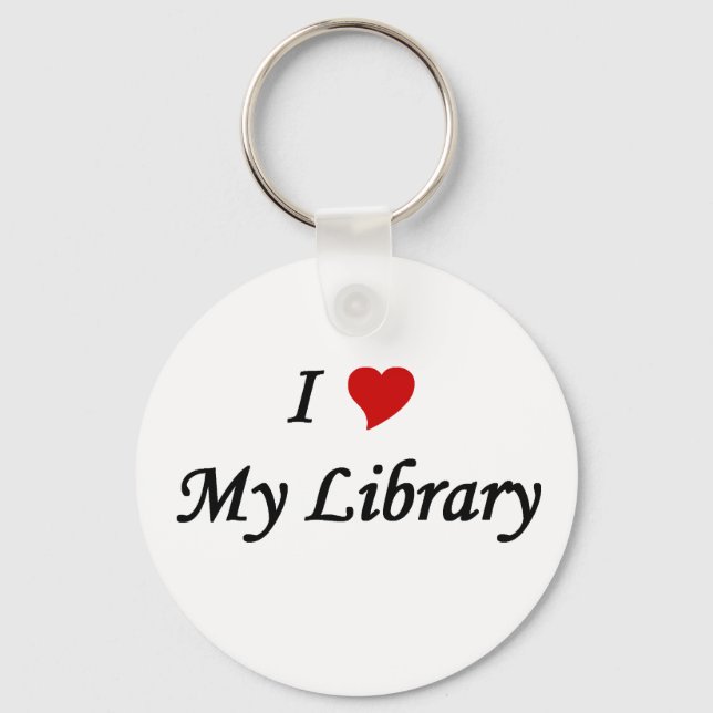 Ich Liebe meine Bibliothek Schlüsselanhänger (Vorderseite)