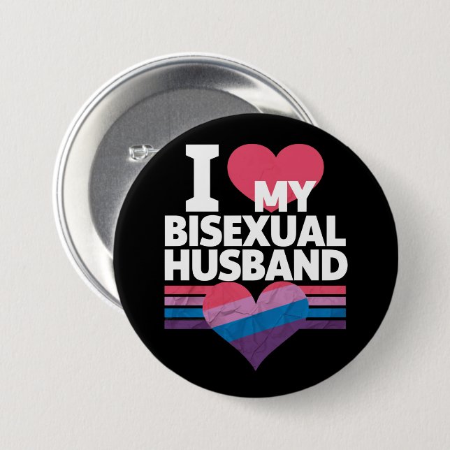Ich Liebe meine bisexuelle Bi Pride Bisexual Flag Button (Vorne & Hinten)