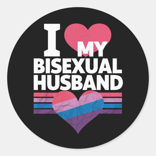 Ich Liebe meine bisexuelle Bi Pride Bisexual Flag Runder Aufkleber (Vorderseite)