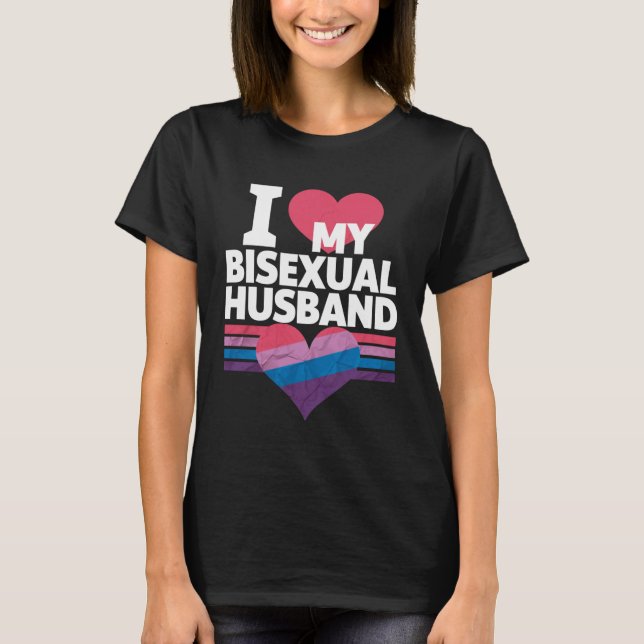 Ich Liebe meine bisexuelle Bi Pride Bisexual Flag T-Shirt (Vorderseite)