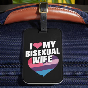 Ich liebe meine bisexuelle Frau Bi Stolz Bisexuell Gepäckanhänger