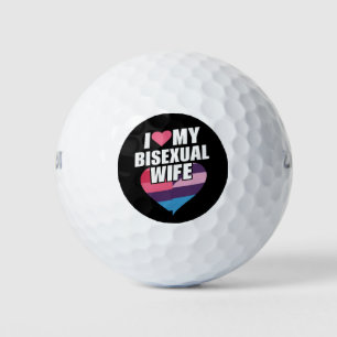 Ich liebe meine bisexuelle Frau Bi Stolz Bisexuell Golfball