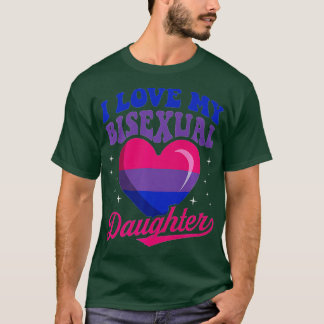 Ich Liebe meine Bisexuelle Tochter Bisexuelle Flag T-Shirt