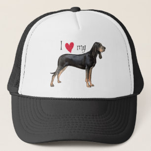 Ich Liebe meine Black and Tan Coonhound Truckerkappe
