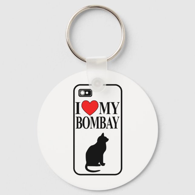 Ich Liebe meine Bombay-Katze Schlüsselanhänger (Vorderseite)