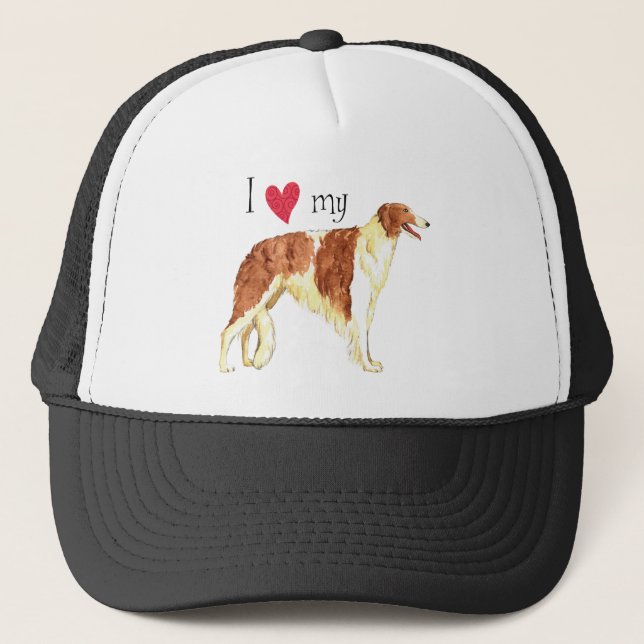Ich Liebe meine Borzoi Truckerkappe (Vorderseite)