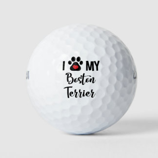 Ich Liebe meine Boston Terrier Golfball