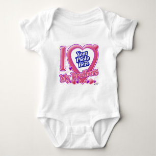 Ich liebe meine Brüder pink/lila - Foto Baby Strampler