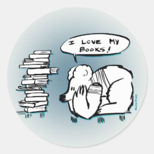 Ich Liebe meine Bücher! Runder Aufkleber