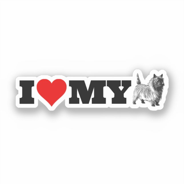 Ich Liebe meine Cairn Terrier Aufkleber (Vorderseite)
