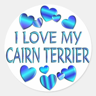 Ich Liebe meine Cairn Terrier Runder Aufkleber