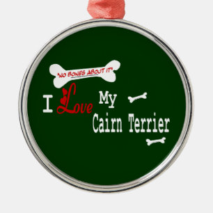 Ich Liebe meine Cairn Terrier Silbernes Ornament