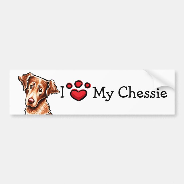 Ich Liebe meine Chessie Chesapeake Bay Retriever Autoaufkleber (Vorne)