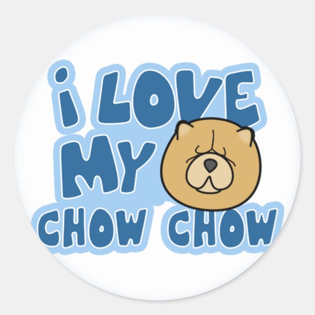 Ich Liebe meine Chow-Aufkleber Runder Aufkleber (Vorderseite)